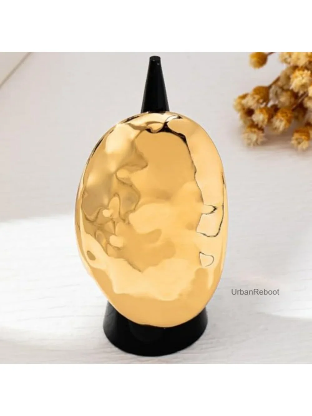 Large Gold Oval Pleated Statement Ring Women Chunky Retro Jewelry
